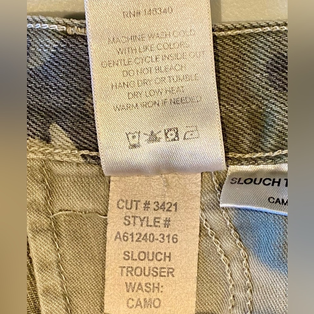 AMO Camo Slouch Cropped Trousers, size 27 - Picture 12 of 12